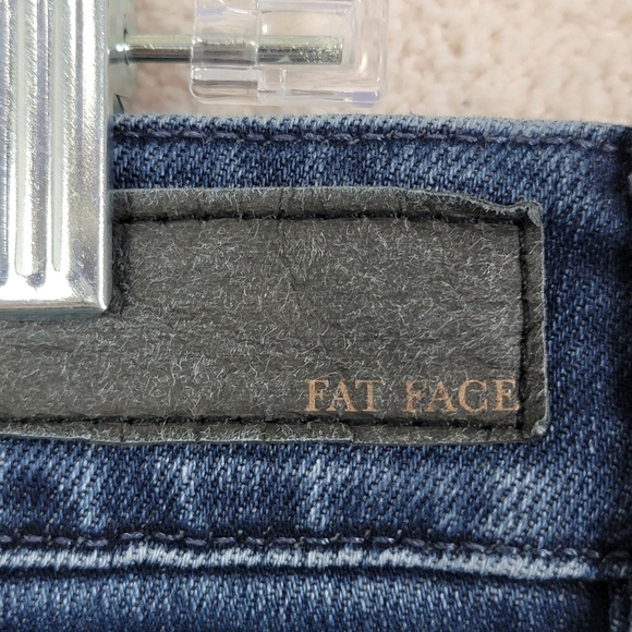 Fat Face UK Fly Flare 70's Inspired Denim Blue Jeans Sz 14 R - Picture 11 of 16